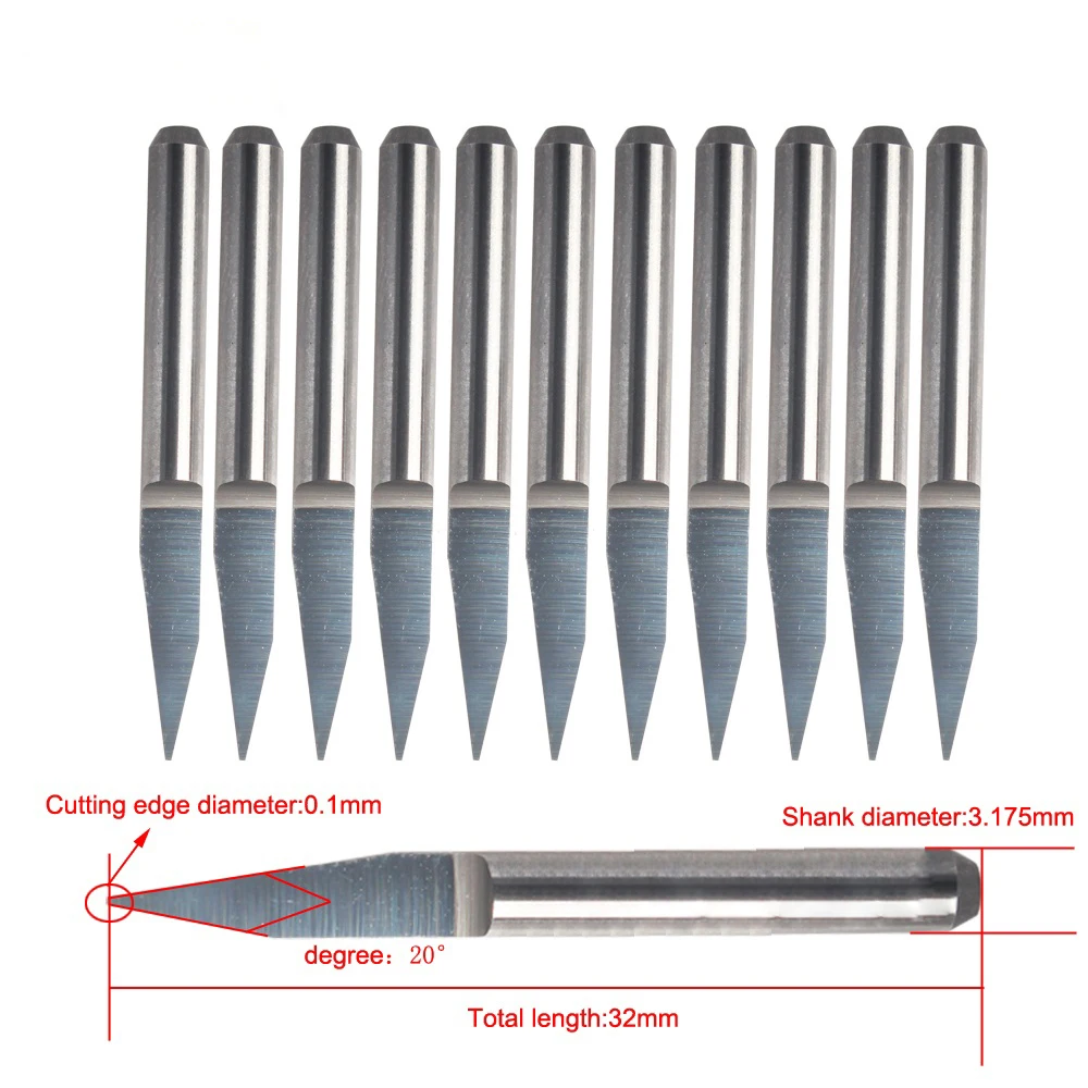 10 шт. ЧПУ 3 175 инструменты карбидная печатная плата гравировальное долото