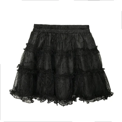 Новый готика Харадзюку многослойная юбка-пачка Цвет Черный Модные Гладиатор с