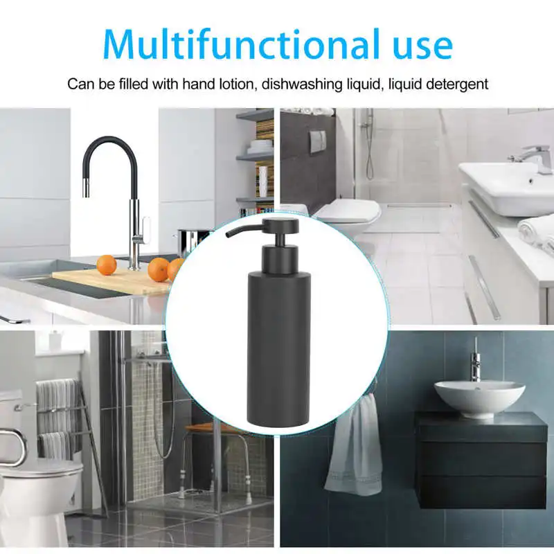 

Black Kitchen Hand Soap Dispenser Stainless Steel Bathroom Manual Press Soap Container Household Supplies Dispenser for