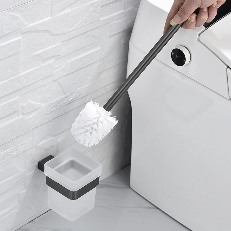 gray double towel bars bathroom accessories towel hanger towel rack hook paper holder toilet brush soap holder high quality free global shipping