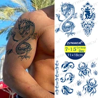 chinese dragon fake sleeve temporary stickers water transfer waterproof women men sexy art cool juice lasting arm edges tattoo