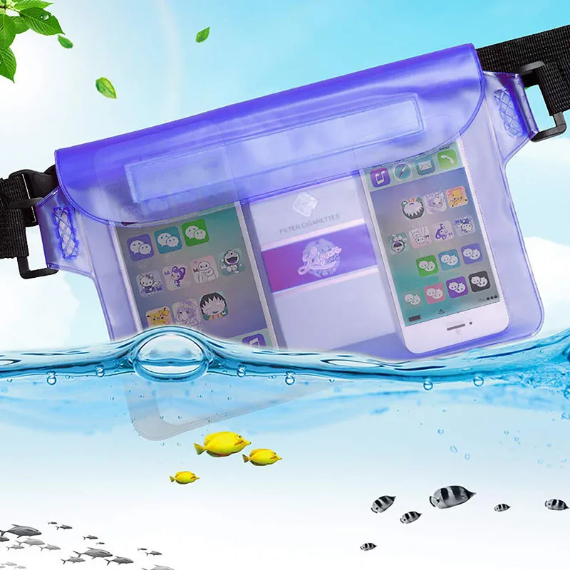 

Waterproof Dry Bag Pouch For Phone Bag Adjustable Waist Strap Shoulder Bags Underwater Case For Beach Swimming Boating Fishing