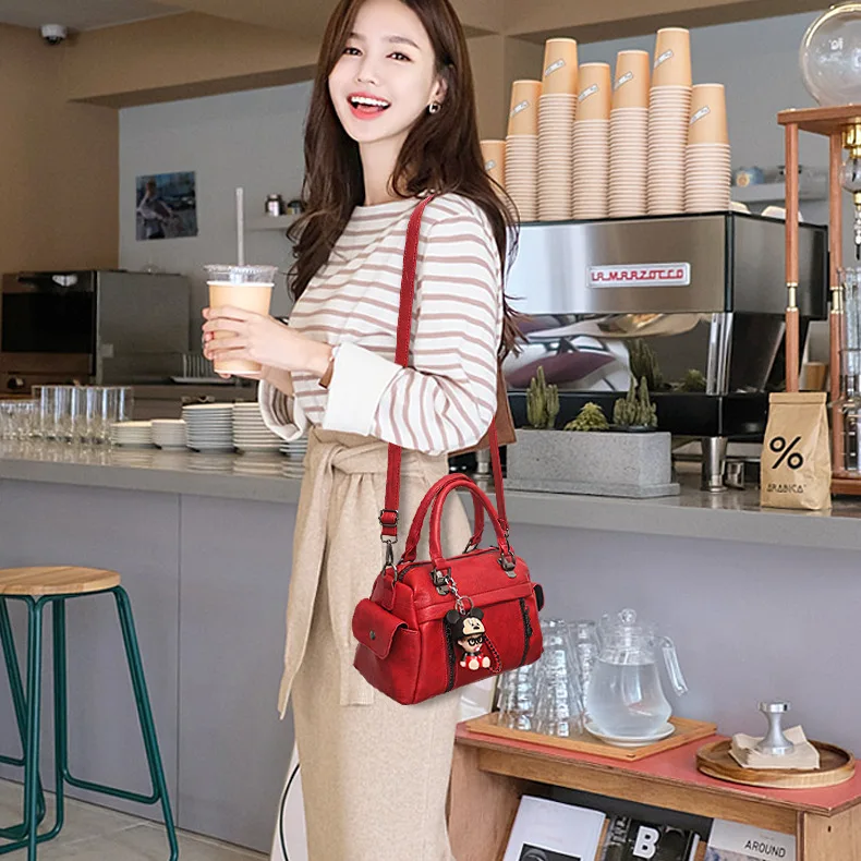 Винтажные кожаные женские сумки роскошные брендовые тоуты на ремне с