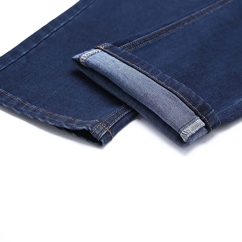 

2020 autumn new men's business casual stretch jeans classic dark blue fashion pure cotton straight-leg slim jeans men's brand