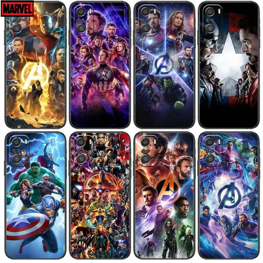 

2021 Marvel Super Heroes Phone Case For xiaomi redmi 11 Lite pro Ultra 10 9 8 MIX 4 FOLD 10T Black Cover Silicone Back Prett