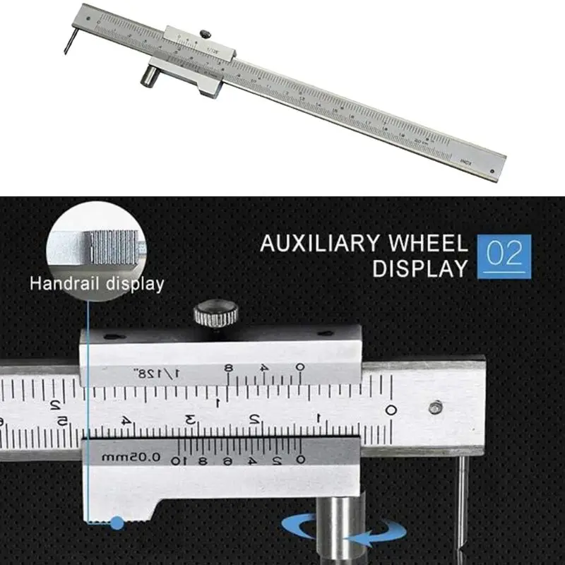 

0-200mm Marking Vernier Caliper With Carbide Scriber needle Parallel Marking Gauging Ruler Measuring Instrument Tool