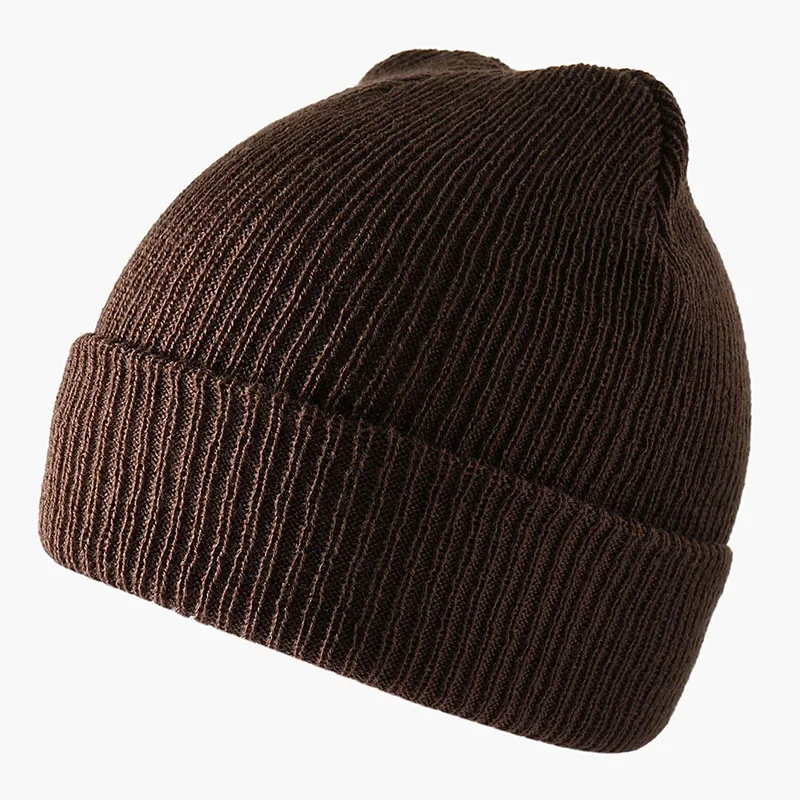 Dark Coffee Шапки унисекс шапочка 24 цвета женская зимняя шапка в рубчик Gorros шапка в стиле хип-хоп для женщин шапочка в стиле кэжуал простые вязаные осенние шапки - Цвет: Dark Coffee