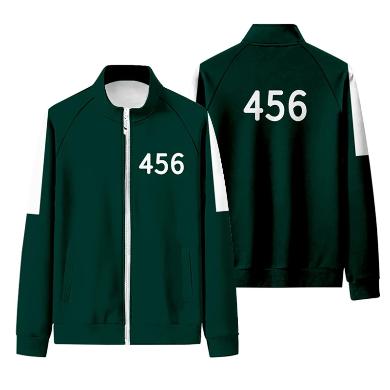 

2021 autumn new 3D parent-child outfit squid game pattern fashion couple outfit jacket unisex casual sports zipper shirt