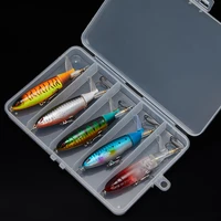 5pcs whopper plopper fishing lure set 10cm 13g topwater popper bait rotating tail artificial wobblers lures fishing tackle pesca