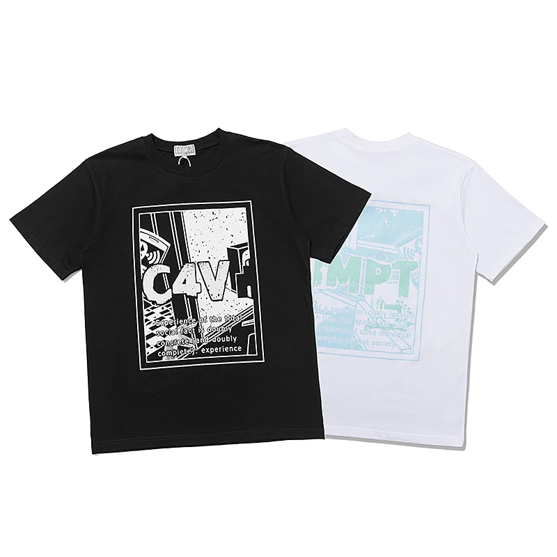 

2021 New Men's T-shirt C.E 20AW C4V3MPT T Nissho Bottom Steam Wave Abstract Print Short-sleeved T-shirt Men