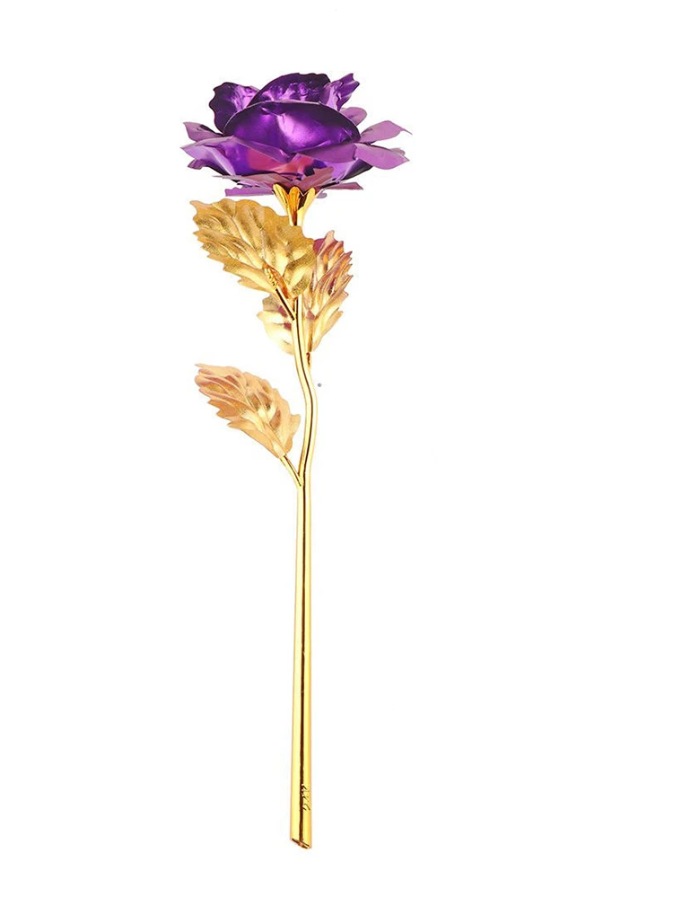 

24K Gold Foil Plated Rose Romantic Valentine'S Day Birthday Mother Day Floral Elegant Gift Home Decoration Craft