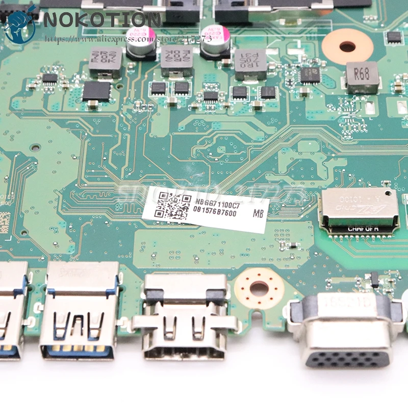NOKOTION NBGG71100C NB. GG711.00C для acer aspire E5-575 E5-575G материнская плата для ноутбука DAZAAMB16E0 SR2UW I3-6006U процессор 940MX GPU