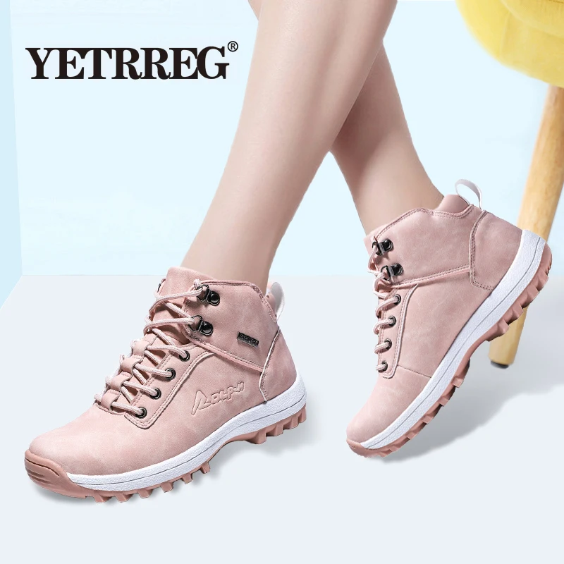 Зимние Для женщин ботинки теплый плюш ботильоны хлопковые сапоги женские