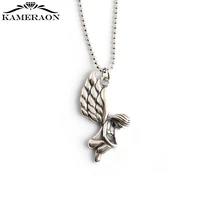 korean 925 silver necklace with retro thai silver angel pendant trendy jewelry for women girls party gifts jewelry accessories