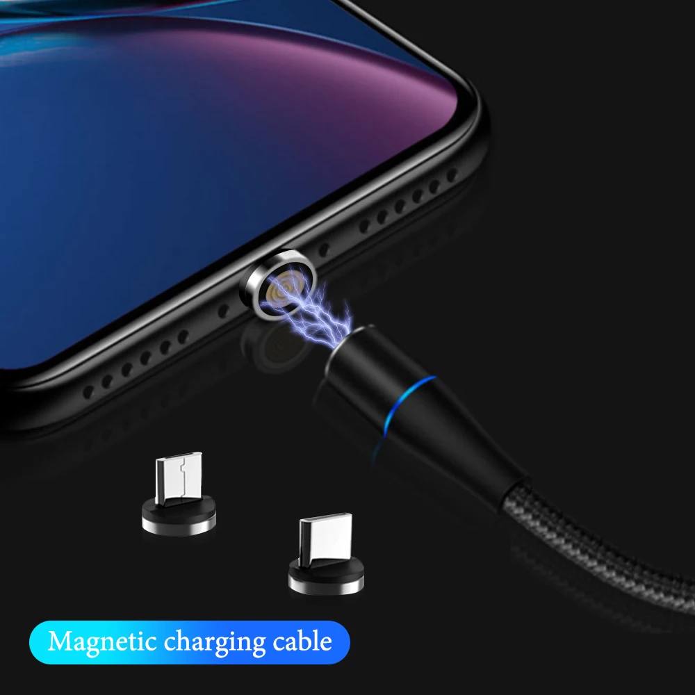 Магнитный Micro USB кабель и usb type C для синхронизации данных в нейлоновой оплетке