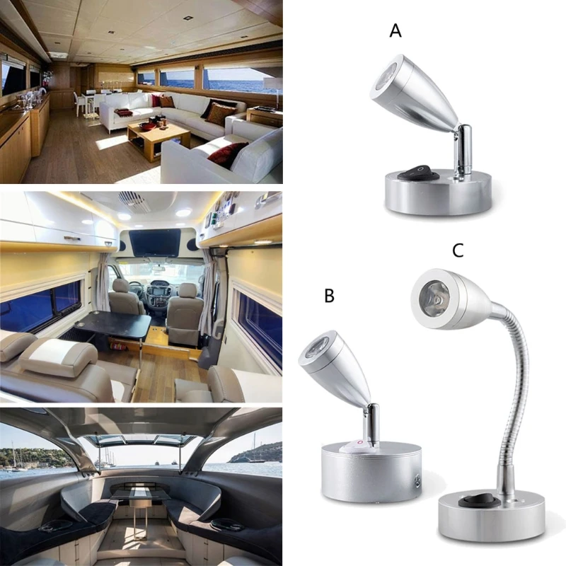 

12V LED Spot Reading Light for Camper Van Caravan Boat RV Bright Bedside Lamp