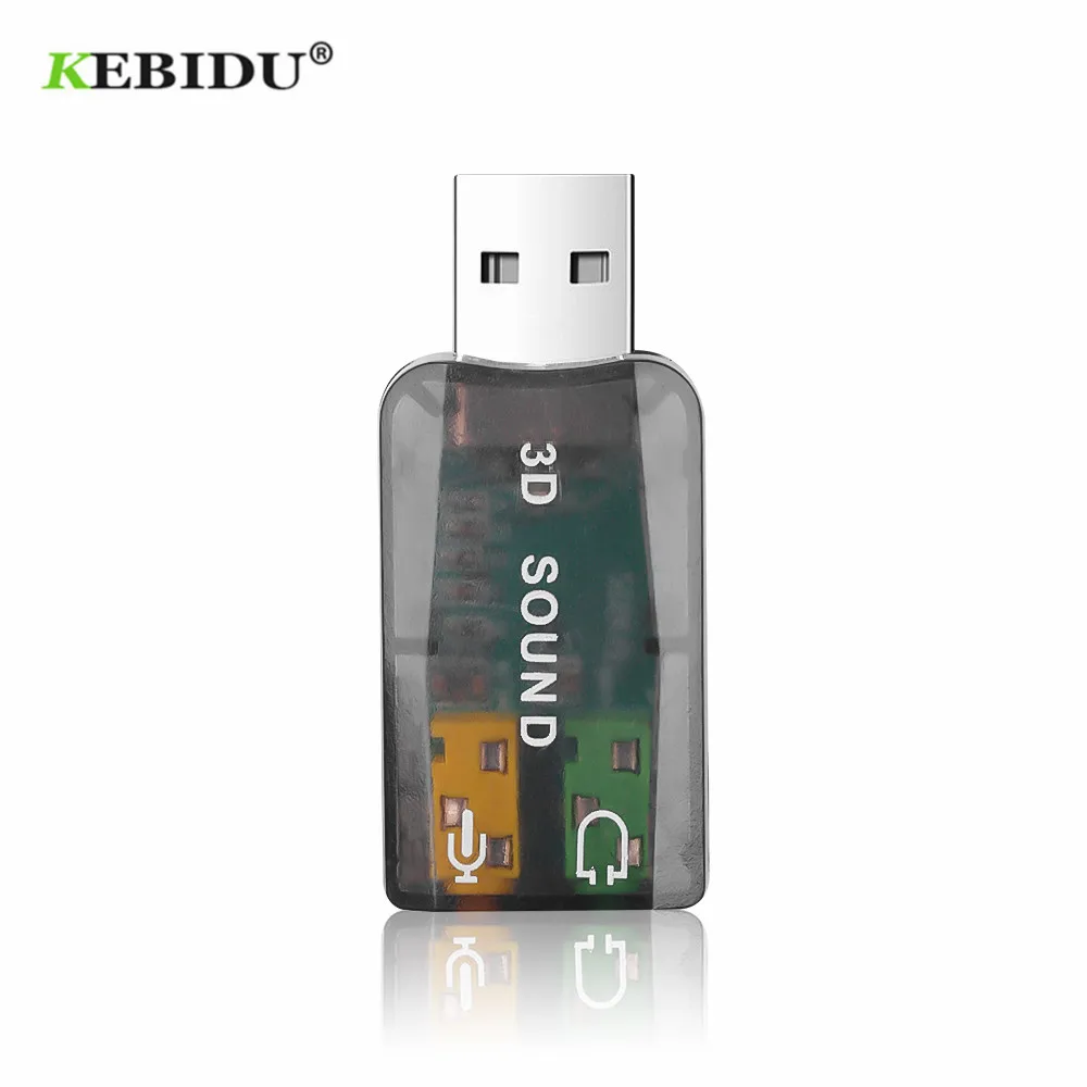 Внешняя звуковая карта KEBIDU с usb на 3 5 мм микрофон для наушников стереогарнитура 3d