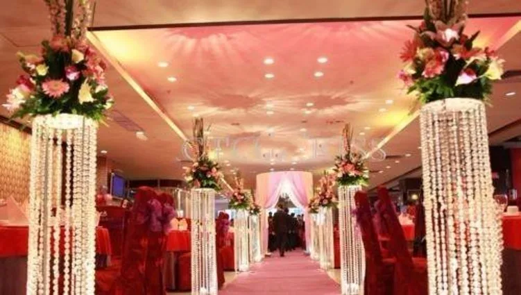 

100cm 48inch height Wedding walk way flower stand stage venue arylic crystal column pillar for wedding party decoration