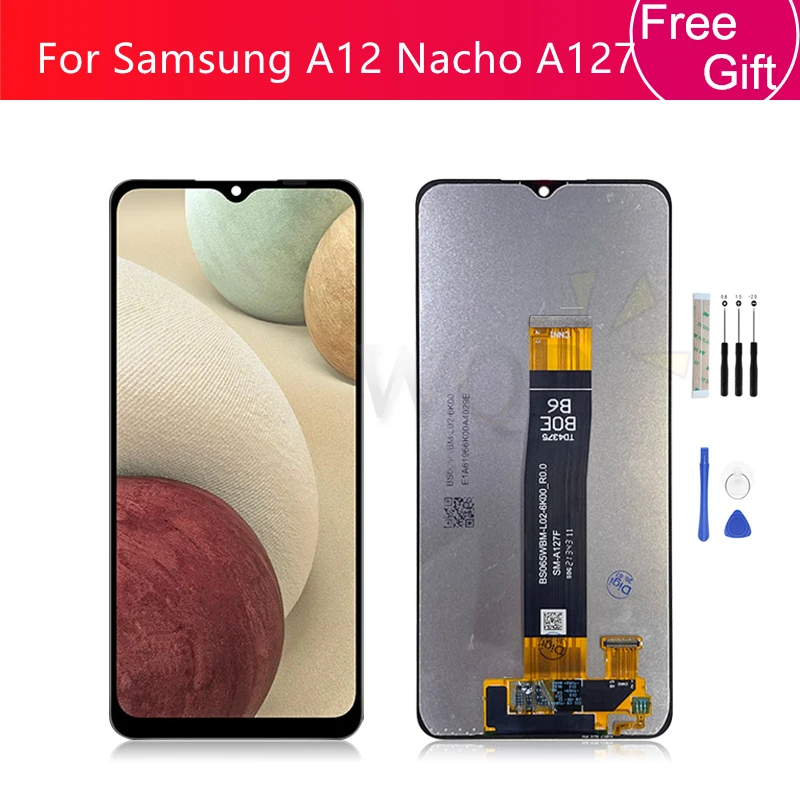 

For Samsung Galaxy A12 Nacho LCD Display Touch Screen Digitizer Assembly With Frame for Samsung A127 Screen Replacement repair