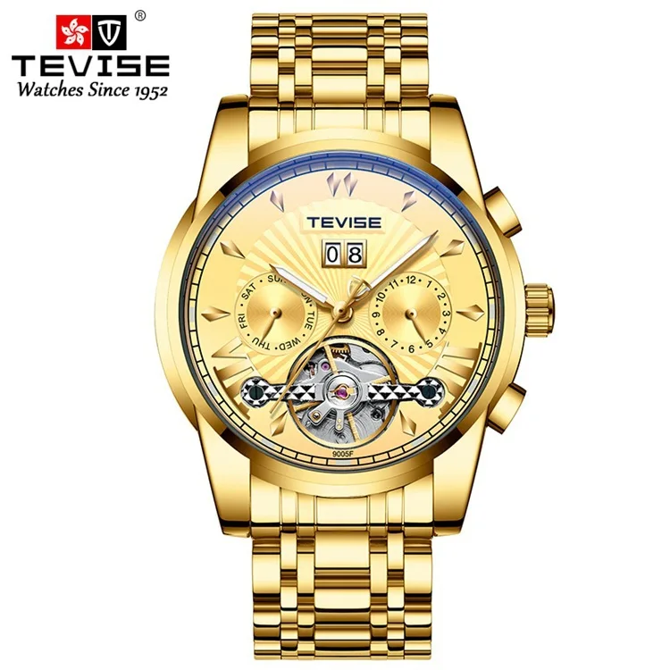 

TEVISE/T9005F men's fully automatic mechanical watch luminous fine steel belt business men's watch