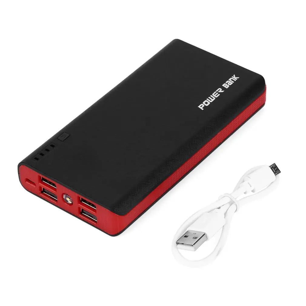 Универсальный 9000ма четыре порта usb power Bank 18650 литий ионная батарея резервного