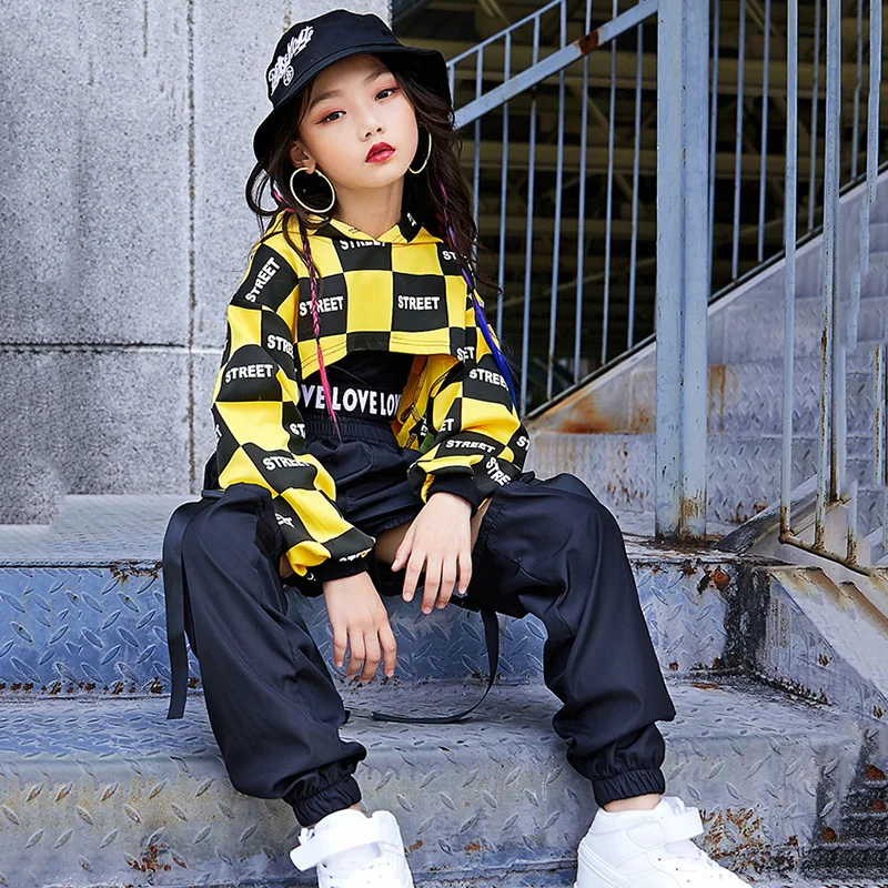 Танцевальный костюм для девочек из хлопка с длинным рукавом в стиле хип-хоп DN3944 |