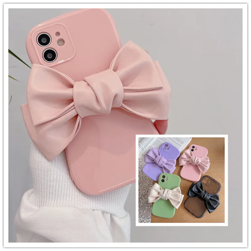 

Cute Big Bow Knot Protective Soft Shell Anti-fall Phone Case Back Cover Coque For Huawei P40 P30 P20 Honor 30S V30 20S 9X 8X Pro