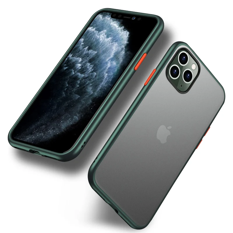 Для iPhone 12 11 Pro Max темно зеленого цвета для телефона чехол матовый противоударный