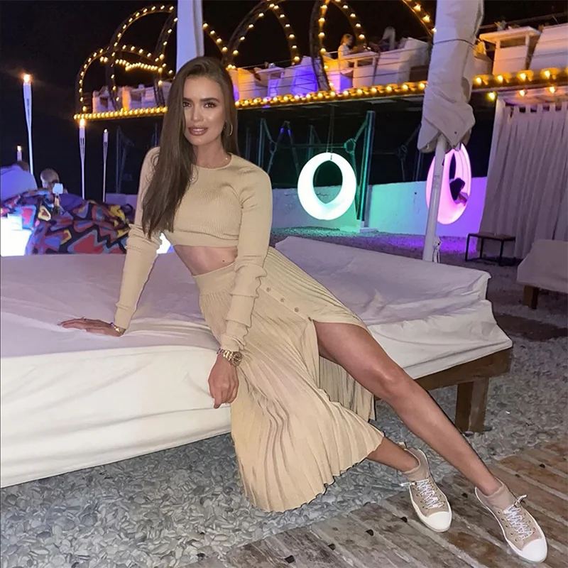 Женская зимняя юбка из двух предметов комбинированный костюм на пуговицах