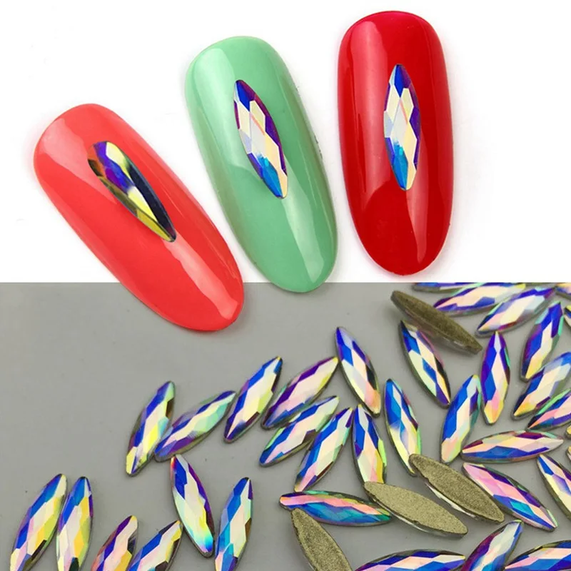 10 шт./упак. БЕЛЫЙ АВ Нейл с лошадью из стразов глаз/Waterdrop/с украшением в виде