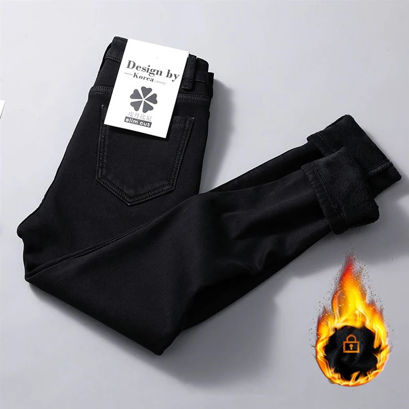 Ковбойские Стрейчевые брюки с высокой талией модные высокое качество плюс