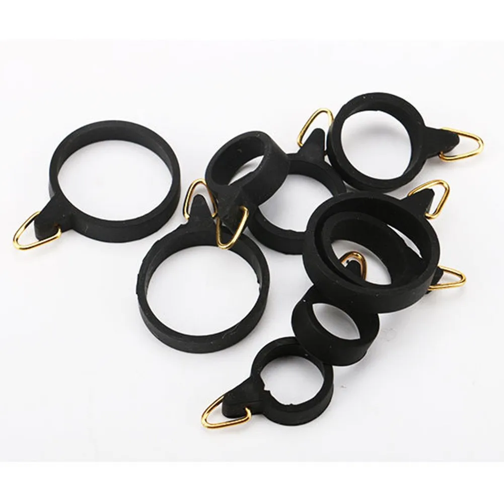 

5PCS Rod Hook Keeper 6mm/0.24inch Rubber S/M/L Universal Black+Golden Elastic Fishing Fly Pole High Tensile Holders