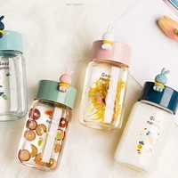 340 ml water bottles 11 5 oz glass water cup portable cute couple student simple fresh creative personality trend water bottle