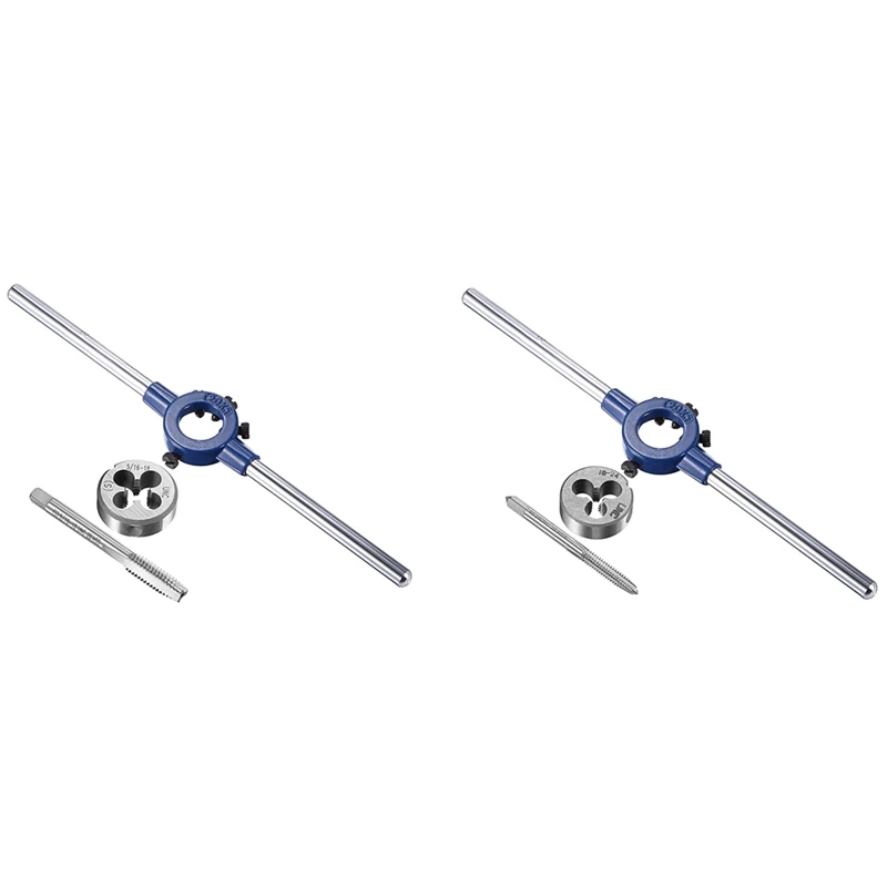 

UNC Tap And Die Set With 25Mm Round Die Stock Handle Wrench, High Speed Steel Machine Thread Tap