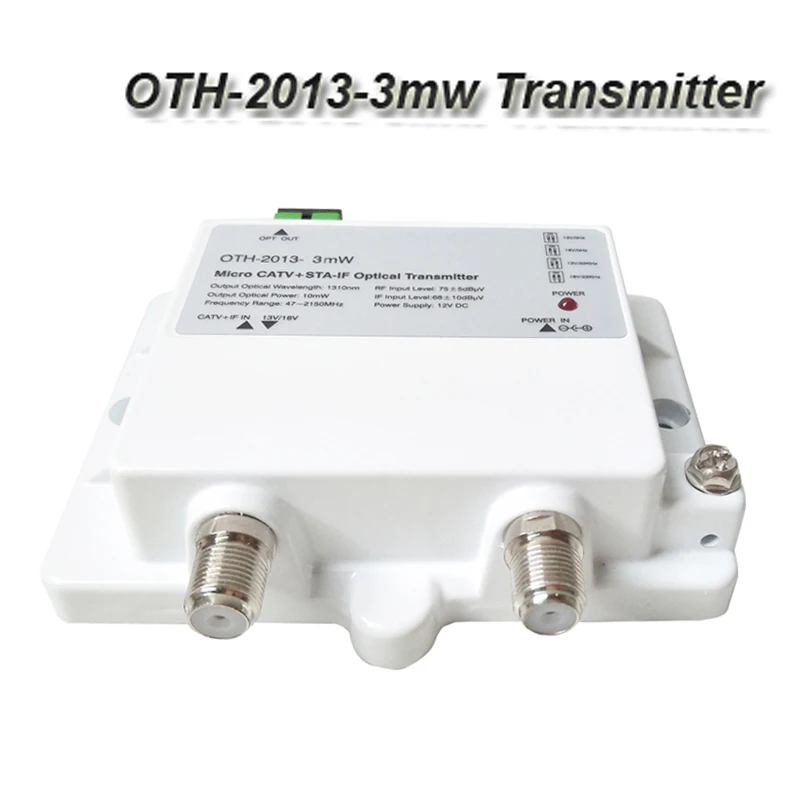 CATV SATV mini optical tansmitter ftth 47-2150MHz 1310nm fibre optique single mode 12V DC 1550nm modulated optical transmitter