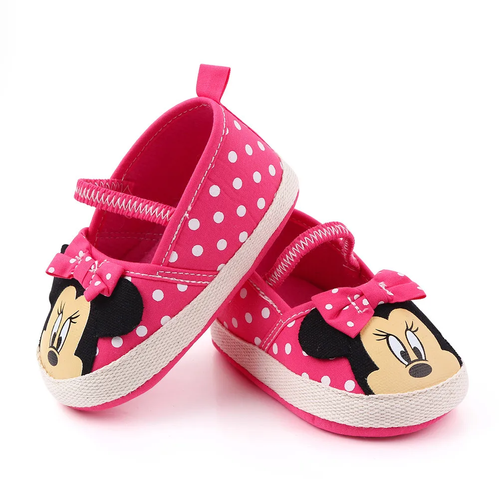 Disney Minnie mouse сезон весна лето новый 0 1 для малышки детская обувь с мягкой подошвой