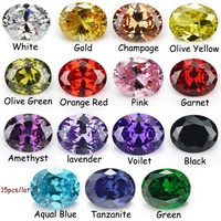 size 2x313x18mm aaaaa oval cz stone golden yellow olive garnet pink synthetic oval cubic zirconia stone loose 15 colorslot