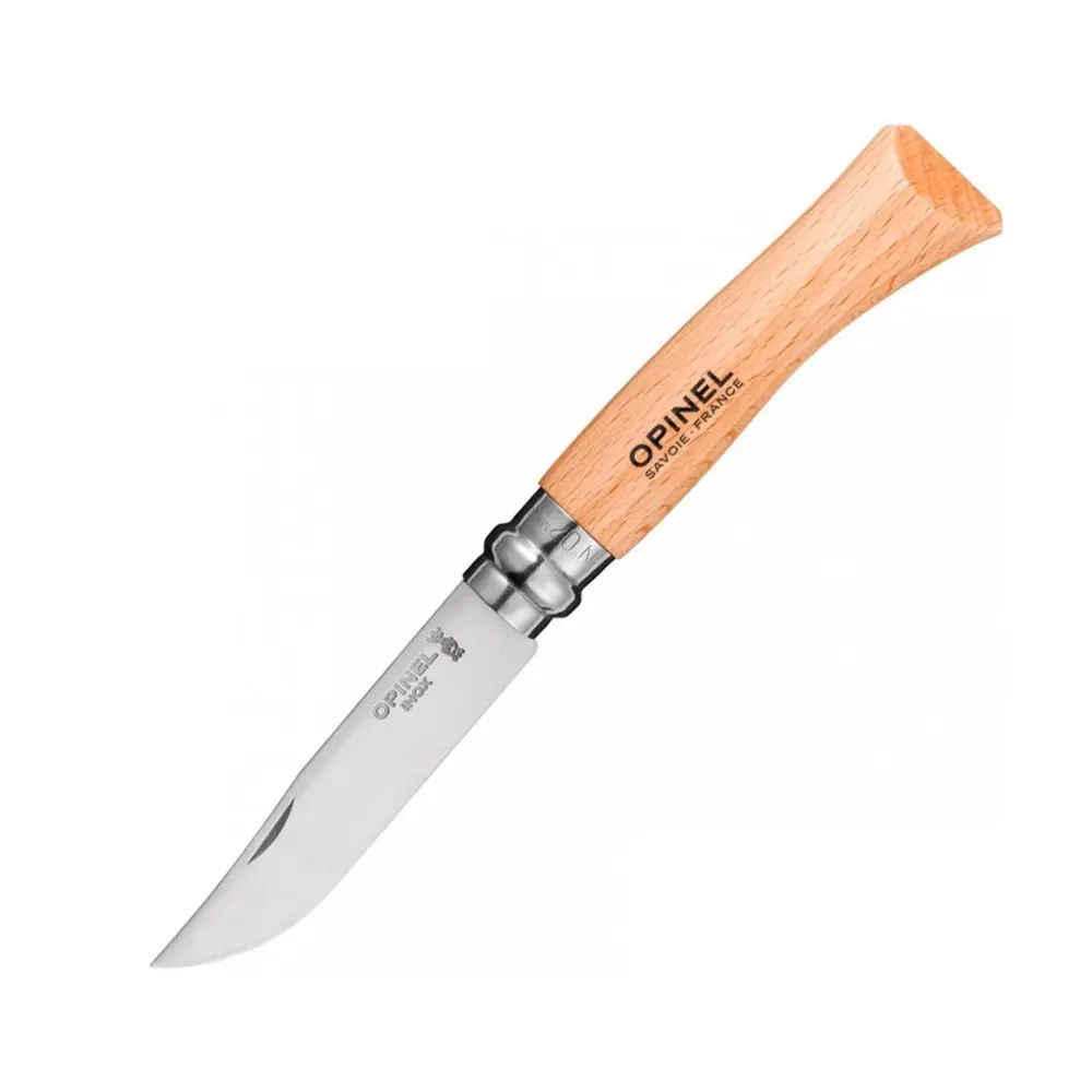 

Opinel Inox No 7 Stainless Steel Folding Pocket Knife with Beechwood Handle Camping Hiking Trekking Outdoor Hunting