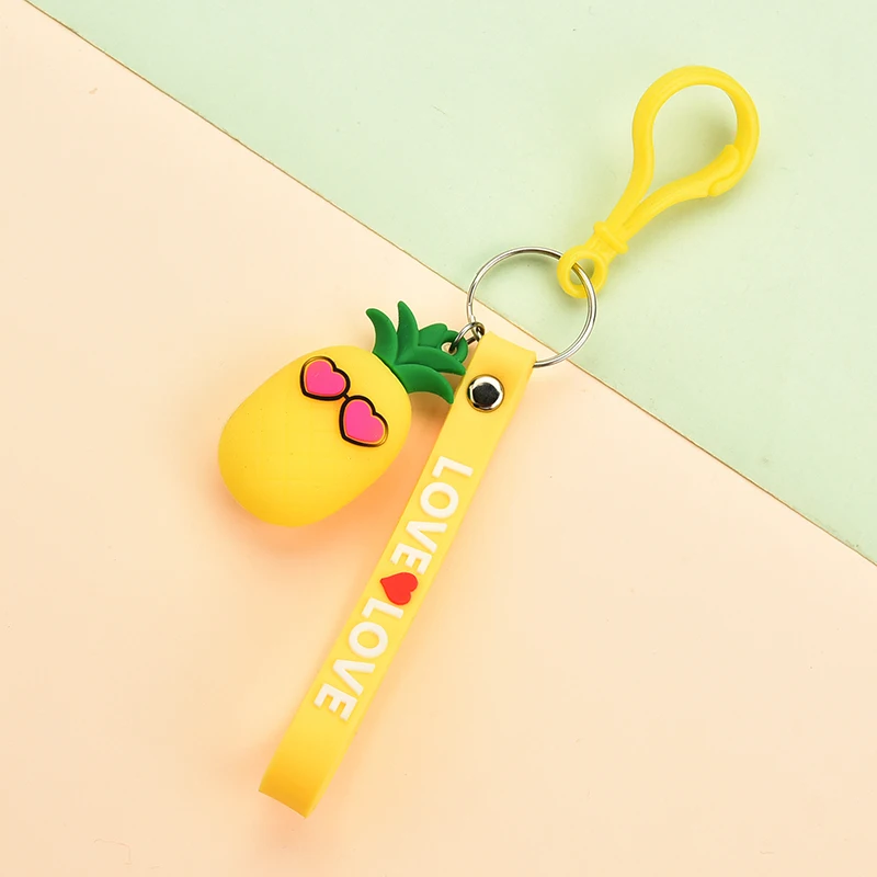 С фруктовым принтом в виде Арбузов цепочка для ключей поворота ананас брелки