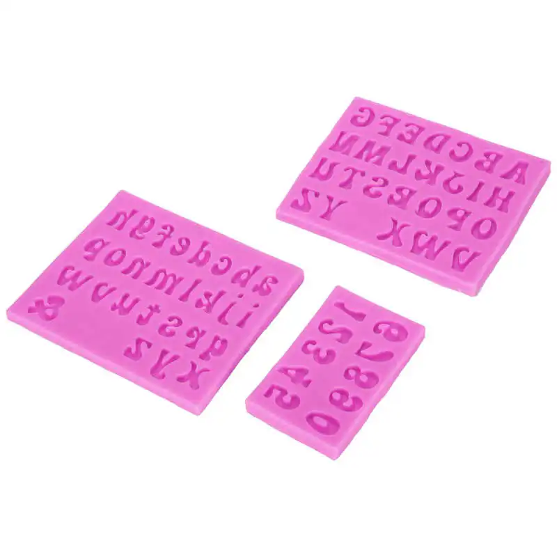 

baking tray cake tools set Alphanumeric Silicone Mold Making Uppercase Lowercase for DIY Cake Clay Chocolate Pink bath