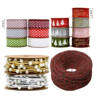 new product printed christmas tree ribbon gift wrapping christmas tree decoration material transparent gauze ribbon