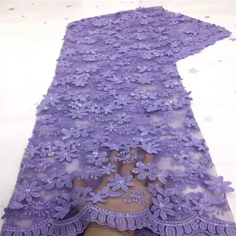 

Luxury white sky blue lace fabrics clothing latest Nigerian French tulle lace sequins high quality African sequins lace fabrics