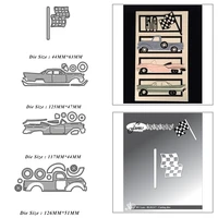 racing car flag combination metal cutting dies for diy scrapbook album paper card decoration crafts embossing 2021 new dies