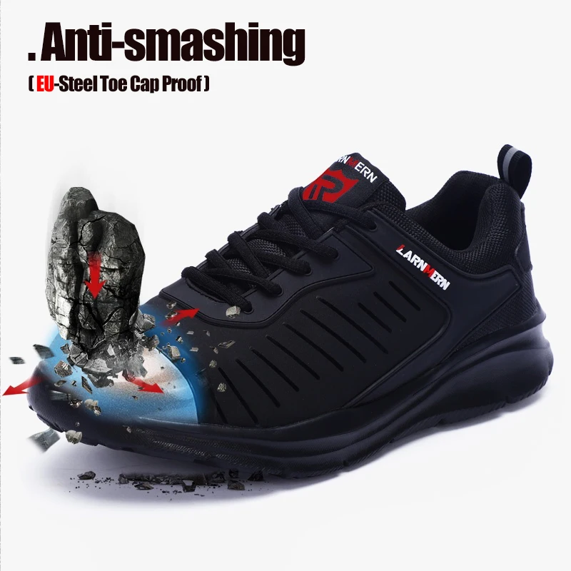 LARNMERN Мужская защитная обувь со стальным носком легкие 3D ударопрочные рабочие