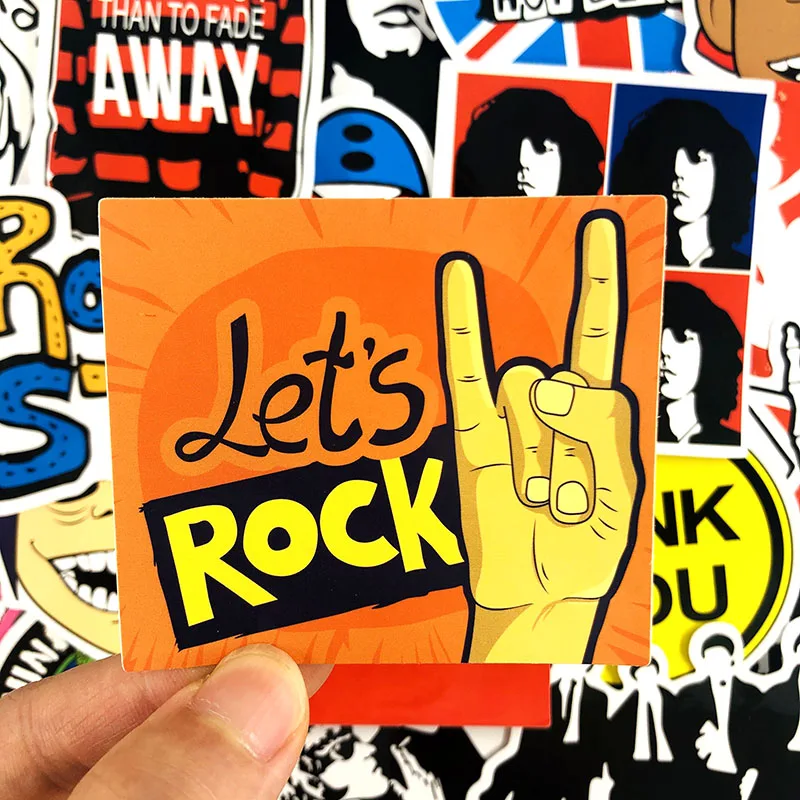 50Pcs/Pack Retro Rock Band Stickers Music Graffiti For Skateboard Luggage Laptop Car Motorcycle Decal Pegatinas | Игрушки и хобби