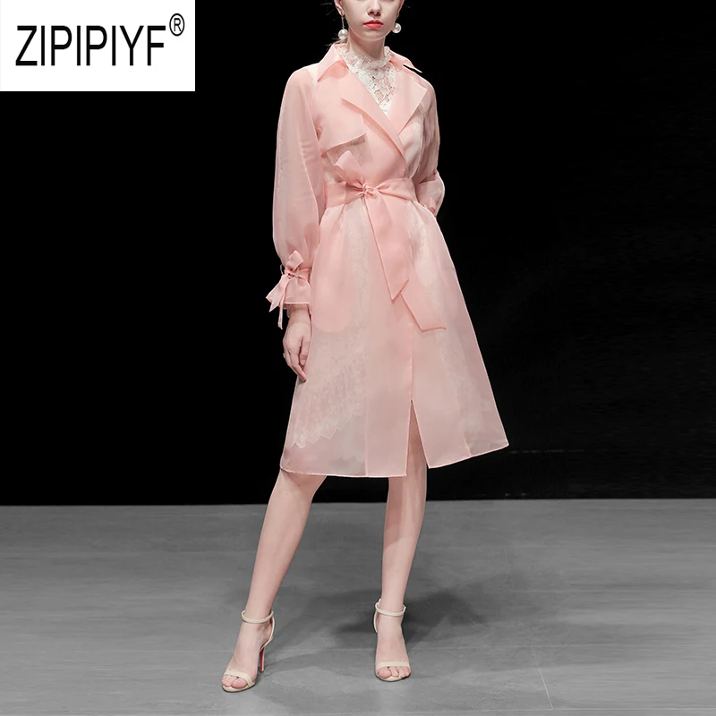 Европейский стиль модные женские пальто зубчатый вырез длинный рукав фонарик