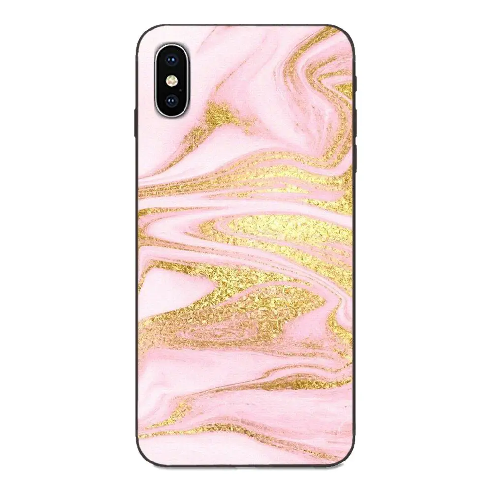 as picture Мягкий Силиконовый ТПУ Черный Твердый чехол для Apple iPhone 4 4s 5 5S SE 6 6S 7 8 Plus X XS Max XR Модный Золотой Мрамор - Цвет: as picture