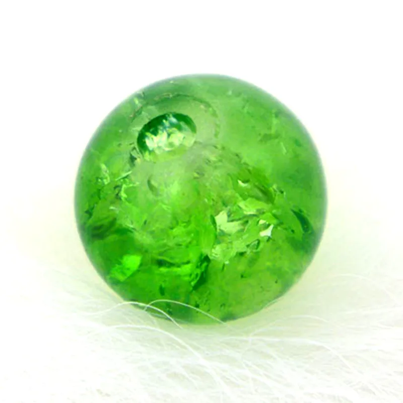 200Pcs Spacer Bead Green Round Crackle Glass Jewelry Making Findings 6mm Dia. | Украшения и аксессуары