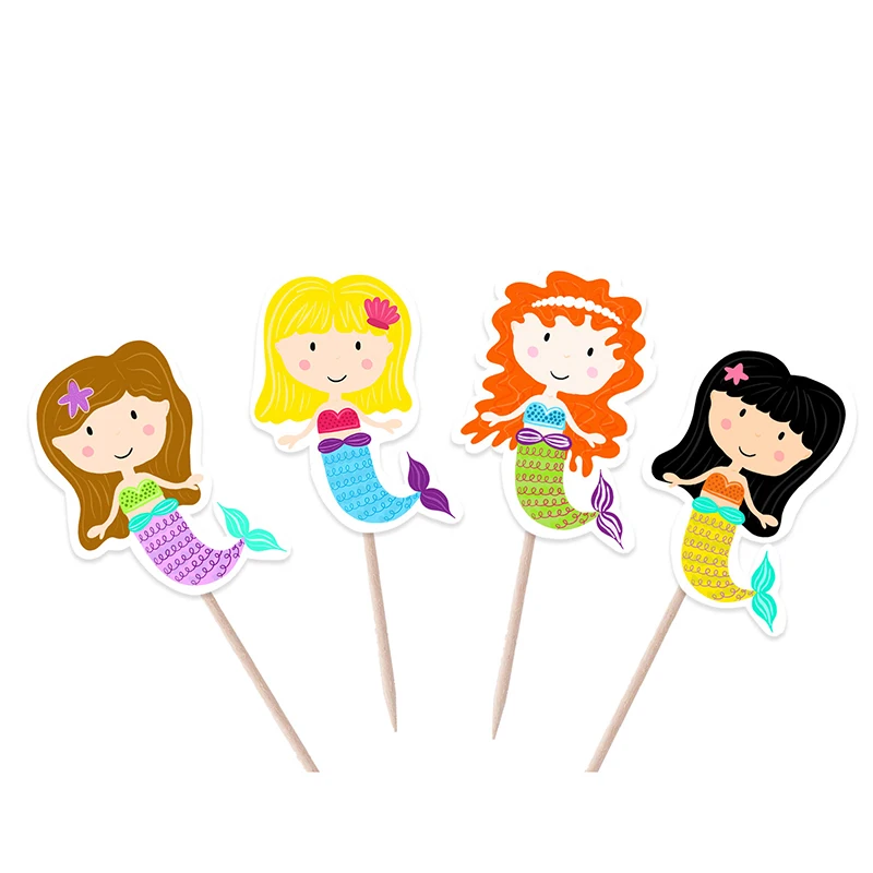 

Mermaid Cupcake Toppers Girls Birthday PartyMermaid Party Decor