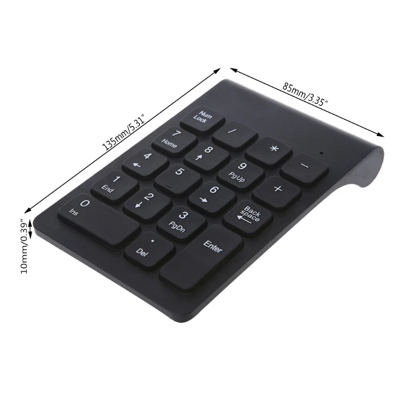 

Portable 2.4G Wireless Digital Keyboard USB Number Pad 18 Keys Numeric Keypad U4LD